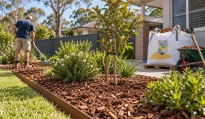 Mulching a Central Coast Garden Bed