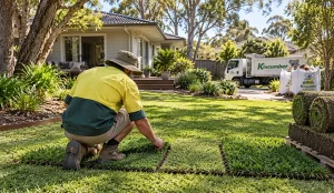 Central Coast Turf Comparison in Backyard